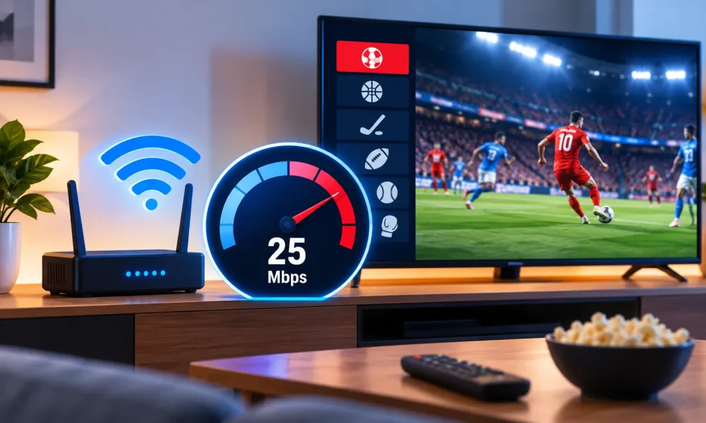 Internet speed for smooth sports IPTV streaming